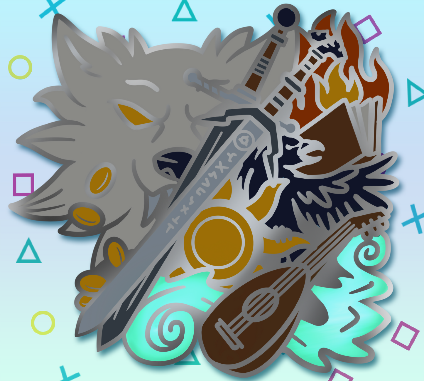 White Wolf Enamel Pin