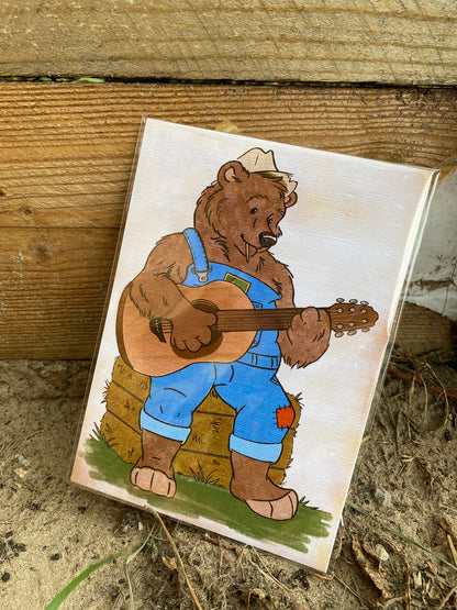 Papa Bear Farmer Woodgrain 5x7 Print