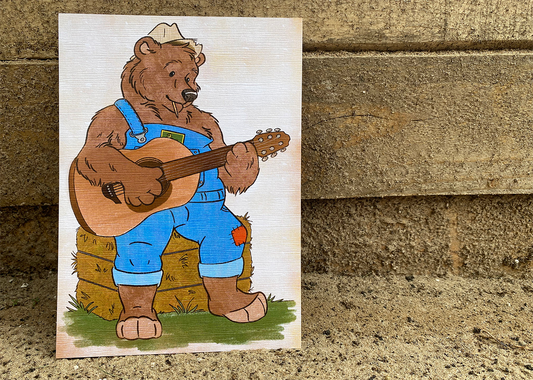 Papa Bear Farmer Woodgrain 5x7 Print